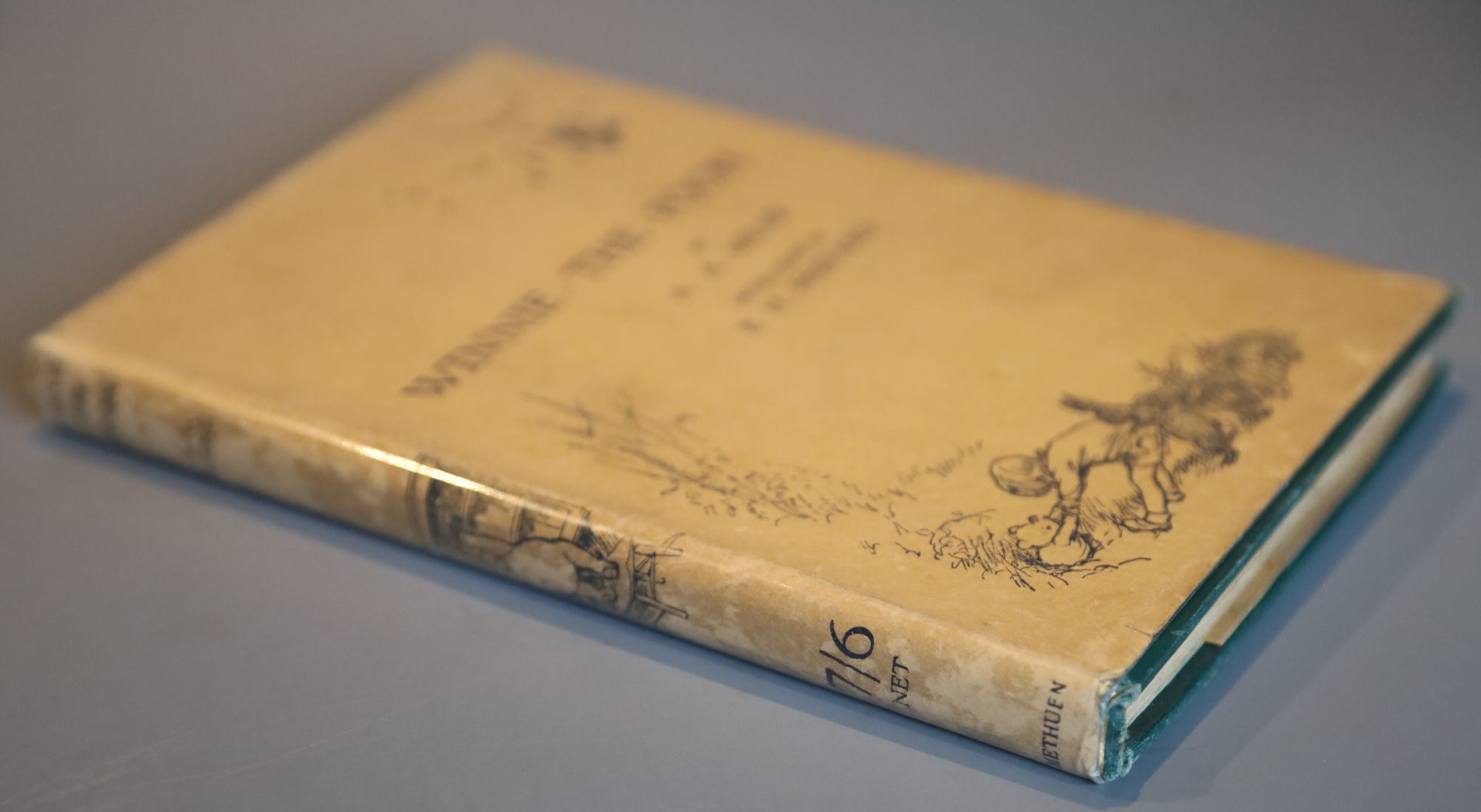 Milne A.A. - Winnie-The-Pooh, 1st edition, illustrated throughout by Ernest H. Shepard, original gilt-ruled and pictorial green cloth,